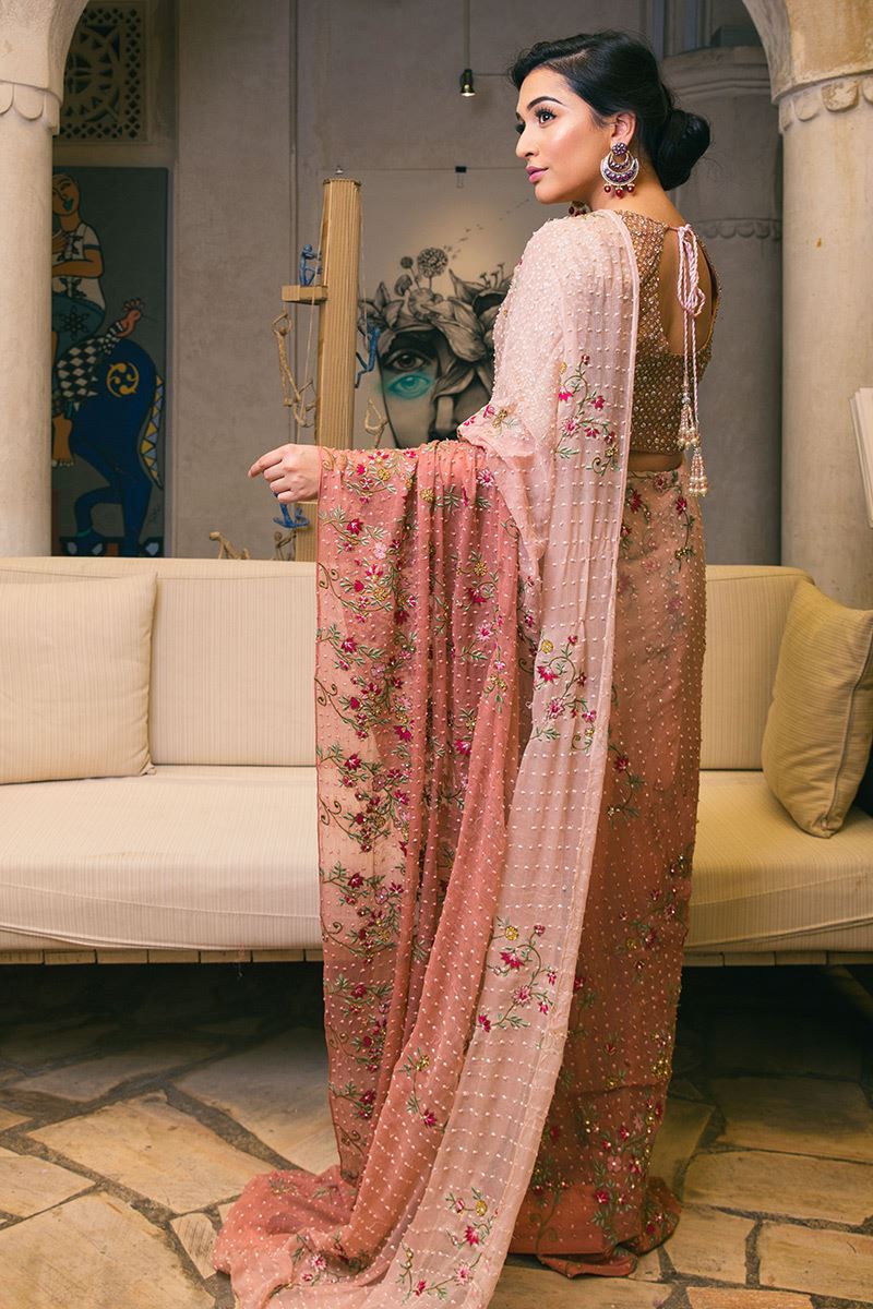Nuage rose sari