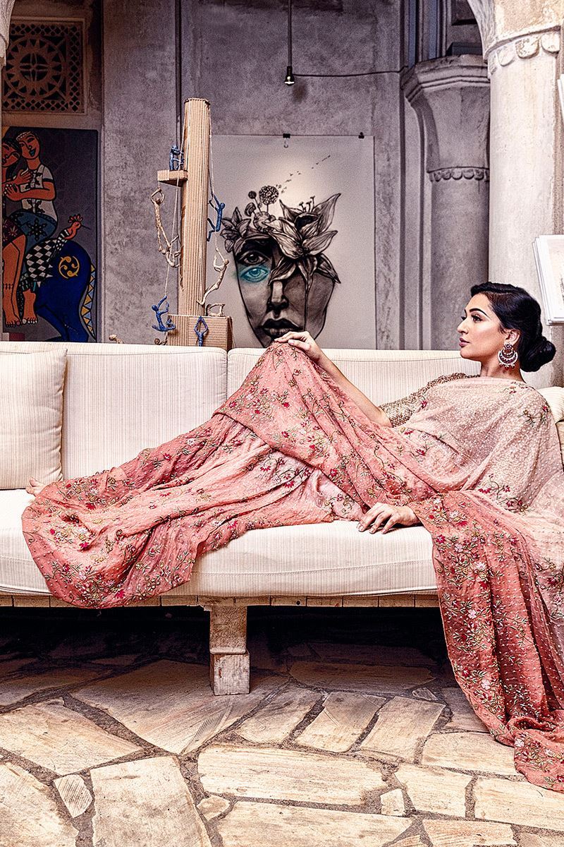 Nuage rose sari