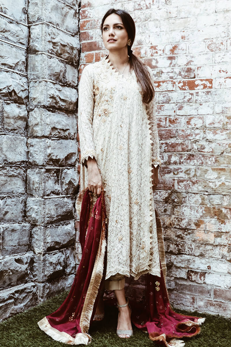 Chikankari angarkha